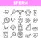 Sperm Cells Vector Thin Line Icons Set