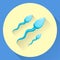 Sperm icon flat. Vector illustration.