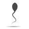 Sperm icon. Vector black Silhouette of sperm.