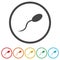Sperm sign icon. Fertilization or insemination symbol