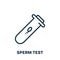 Sperm Test Line Icon. Sample of Sperm for Laboratory Research Linear Pictogram. Medical Exam of Semen Outline Icon