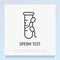 Sperm test thin line icon. Medical analysis. Modern vector illustration for laboratory service