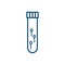 Sperm test tube line icon, vector color illustration