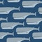 Sperm whale seamless pattern.