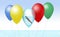 A sperm whale is seen inside a balloon along with other party balloons in an illustration about releasing helium balloons kills se