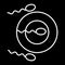 Spermatozoa, fertilization line icon. vector illustration isolated on black. outline style design, designed for web and