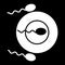 Spermatozoa, fertilization solid icon. vector illustration isolated on black. glyph style design, designed for web and