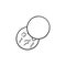 Sperms and eggs in petri dish hand drawn outline doodle icon.