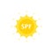 Spf like sun protection factor on sun logo