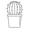 Sphera cactus pot icon, outline style