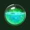 Sphere of acid. Game icon of magic orb. Interface for rpg or match3 game. Big variant.