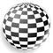 Sphere checkered - chequered. 3d orb with checked texture