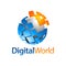Sphere digital world globe logo concept design template
