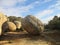 Sphere and egg shaped giant boulders at Lizard`s Mouth trail