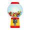 Sphere gumball machine container with sweet candies vector illustration