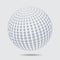 Sphere halftone pattern. Circle dotted design element isolated o