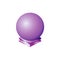 Sphere purple round ball orb geometric shape basic circle, solid figure simple minimalistic single glossy blank icon. Magical crys
