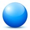 Sphere - Simple Blue Shiny 3D Sphere with Bright Reflection - Vector Illustration
