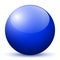 Sphere - Simple Blue Shiny 3D Sphere with Bright Reflection - Vector Illustration