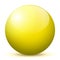 Sphere - Simple Yellow Shiny 3D Sphere with Bright Reflection - Vector Illustration