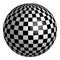 Sphere with square pattern on surface, vector chess planet earth