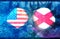Spheres textured by USA and Alabama state flags.