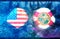 Spheres textured by USA and Florida state flags.