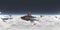 Spherical 360 degrees seamless panorama with giant gorilla and biplanes