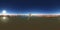 Spherical 360 degrees seamless panorama with the pterosaur Peteinosaurus over a desert oasis