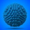 Spherical data block. made with blue cubes. 3d pixel style vector illustration.