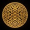 Spherical graphene structure, golden version.