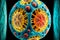 spherical model of microbiological process of cell division in enlarged form