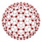 Spherical molecule model on white background.