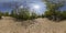 Spherical panorama of crossroad at Bunardzhika hill in Plovdiv