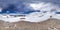 Spherical panorama of the Pamir mountain. Slope of Lenin Peak to an altitude of 5900 meters. Spherical panorama 360