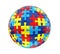 Spherical Puzzle Autism Awareness Isolated
