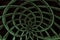 Spherical Spiral Panorama background image for text clipping mask for graphic design in green and black