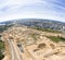 Spherical view panorama of construction site and suburb of city