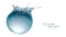 Spherical water splash on gradient background