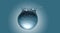 Spherical water splash on gradient background