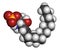 Sphingosine-1-phosphate S1P signaling molecule. 3D rendering. Atoms are represented as spheres with conventional color coding:.