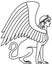 Sphinx, Ancient Greek line art style vector illustration