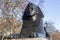 Sphinx guarding Cleopatra`s Needle on Victoria Embankment in London