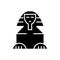 Sphinx icon, vector illustration, black sign on isolated background