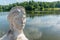 Sphinx on the lake of the Tsaritsyno park