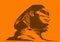 Sphinx on orange background