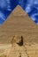 Sphinx and pyramid of Gizeh