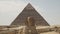 The sphinx and the pyramid of khafre at giza near cairo, egypt