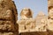 Sphinx and pyramids in the ruins of Giza, Egypt