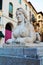 Sphinx statue in Conegliano Veneto, detail